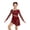 Burgundy, variant on Girls Long Sleeve Mesh Rhinestones Backless Figure Ice Skating Dress Leotard for Ballet Dance Competition Black 16