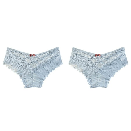 Wijhcboe 2 Pack Panties Night Robe Women Lingerie For Women Crochet Lace Ruffle Underwear for Women Lace Up Panty Sexy plus Size Bustier for Women Lingerie Hollow Out Underwear Snap Crotch Ling