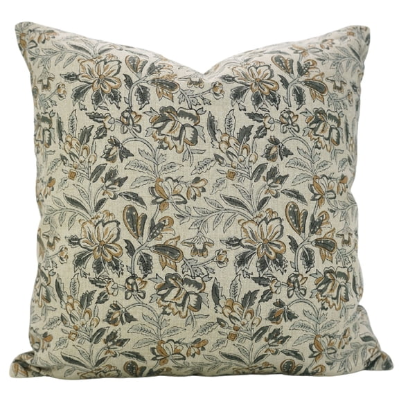 Fabdivine Farmhouse "Pure Linen" Cushion Case Decor for Home, Accent Pillow for Living Room, Size 14"X14", Gray, Pillow for Bed, Couch, Sofa