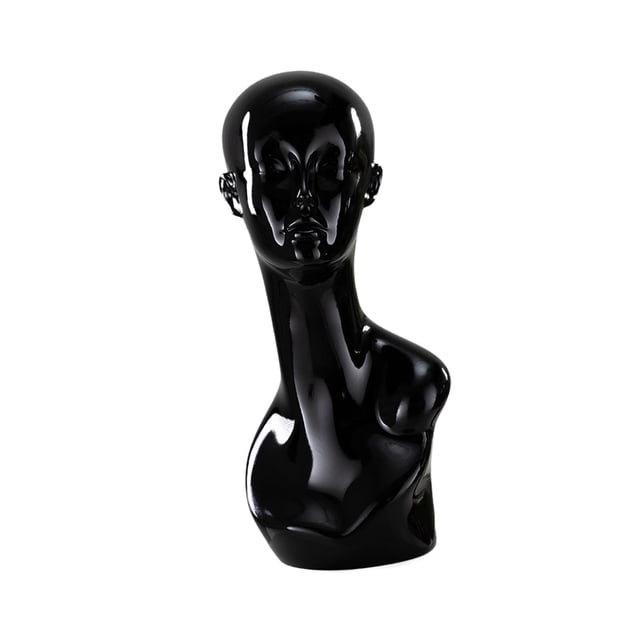 lionlar Mannequin Head Stand Hat Display Stand Decorative Lightweight Multifunction Holder Hat Rack for Headband Jewelry Home Black