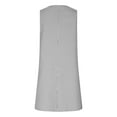 thumbnail image 5 of WIZUTIZ Womens Dresses Summer Baggy Casual Relaxed Fit Mini Dress Striped Sun Dresses Crew Neck Sleeveless Pleated Dress for Ladies with Pockets&Button Down Super Soft Wedding Dress Gray, 5 of 6