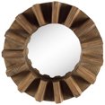 thumbnail image 3 of Miroir Mural Rond 17 Pouces Cadre en Bois Brun, 3 of 3