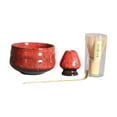 thumbnail image 1 of Juego de Matcha japonés Yotijar cuenco de Matcha tradicional Soporte para batidor Matcha 4 piezas Rojo, 1 of 8