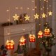 thumbnail image 2 of Cortina de luces Led para decoración navideña, colgante de copos de nieve de Papá Noel, cadena de luces para decoración navideña, 2023, 2 of 4