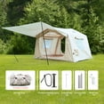 thumbnail image 4 of QUIETLEMON 8 m ² Inflatable Tents for Camping with canopy, Blow Up Tent with Hand Pump, Easy Setup InflatableTent 4 Season Tent, Waterproof Oxford Air Glamping Tents for Camping Adult 4/6/8 Person, 4 of 9