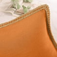 thumbnail image 5 of AuroraX 18x18 Inch Throw Pillow Covers Solid Orange Linen Decorative Pillow Cases Breathable Soft Minimalist Indoor Piping Trim Cushion Cases Sofa Couch,Couch Decor, 5 of 6