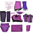 thumbnail image 6 of Women's Mileena Purple Dress Carnival Combat Suit Fierce Warrior Combat Dress Outfit, 6 of 7