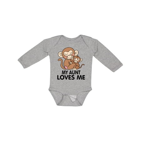 

Inktastic My Aunt Loves Me Gift Baby Boy or Baby Girl Long Sleeve Bodysuit