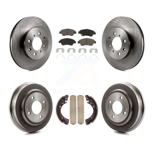 CMX Front Rear Disc Brake Rotors Ceramic Pads and Drum Kit for Car 2007-2008 Honda Fit K8C-102563