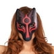 thumbnail image 4 of cara de zorro japonesas cara de media cara Anime Animal Cosplay para hombres Mujeres Baile de disfraces Disfraz Negro Hugo Cosplay de la cubierta del zorro, 4 of 10