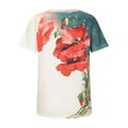 thumbnail image 5 of USSUMA Plus Womens Tops Dressy Casual Women's Casual Loose Floral Print Crewneck Summer Tops Printed Short Sleeve Plus Tunics T-Shirt Tops Ladies Tops Trendy, 5 of 8