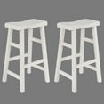 thumbnail image 2 of eHemco Heavy-Duty Solid Wood Saddle Seat Kitchen Counter Height Barstools, 29 Inches, White, Set of 2, 2 of 5