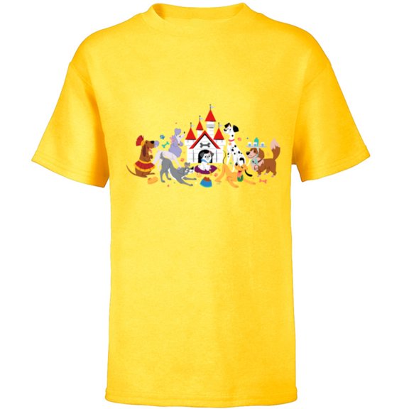 Disney Dogs Puppy Friends - Short Sleeve T-Shirt for Kids - Customized-Yellow