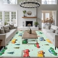 thumbnail image 3 of Cars Fire Trucks Area Rugs 5x7 ft Mixers Warning Cards Tree Wave Points Blue Washable Rug Non Slip Indoor Carpet Absorbent Floor Mat for Living Room Bedroom Dining Room, 3 of 9