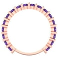 thumbnail image 5 of 1.44 ctw Wedding Band for Women - 14K Rose Gold Natural Amethyst Stackable Eternity Ring, 5 of 6
