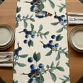 thumbnail image 5 of Table Runners 72 Inches Long Dress Scarves, Blueberry Spring Leaves Farmhouse Kitchen/Dining Table Runner, Coffee Tablerunners, Beige Botanical Branches 16x72 Inch, 5 of 9