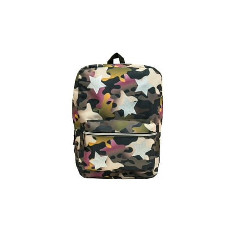 Camo Backpack Bag - Camouflage 16inch backpack with stars