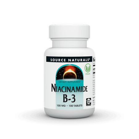 Source Naturals Niacinamide B-3 Supplement 100 mg Vegan 100 Tablets