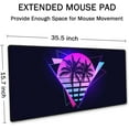 thumbnail image 2 of Vaporwave Palm Large Gaming Desk Mat, Extra Large Desk Mat, Cute Mouse Pad, Latge Keyboard Mat, Gaming Mouse Pad, Extended Mouse Pad, XXL Gaming Mouse Pads for Game Office, 35.4 x 15.7 inch, 2 of 6