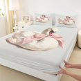 thumbnail image 3 of Homewish Romantic Swan Child Bed Sheets, Kawaii Princess Ribbon Bow King Sheets, Cutw Animal Sheet Set, Breathable Home Decor, 4pcs, 3 of 7