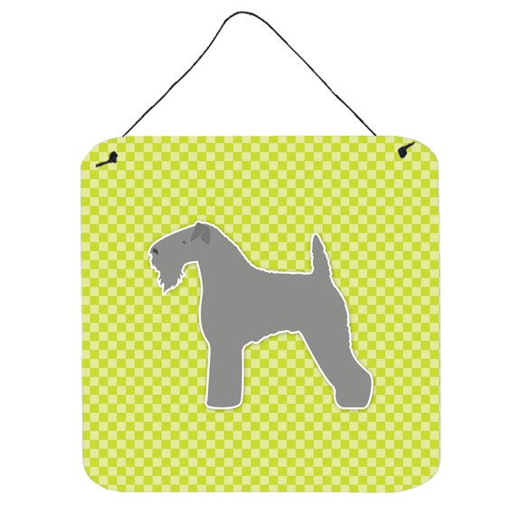 Carolines Treasures BB3792DS66 Kerry Blue Terrier Checkerboard Green Wall or Door Hanging Prints