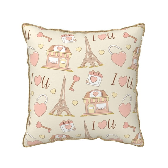 ZNDUO Paris Eiffel Tower Love Throw Pillows, Throw Pillows for Couch-Indoor Decorative Pillows,20"x20"