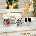thumbnail image 4 of Yayeee 2 Pack Qtip Holder Bathroom Cotton Swab Canister with Lid Clear Dispenser Set, Green Retro Triangles, 4 of 6