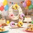 thumbnail image 7 of chaungfeng Donut Stand Set, Wooden Donut Wall Display Stand, Board Holder for Dessert Table Wedding Birthday Graduation Party (Number 9), 7 of 7
