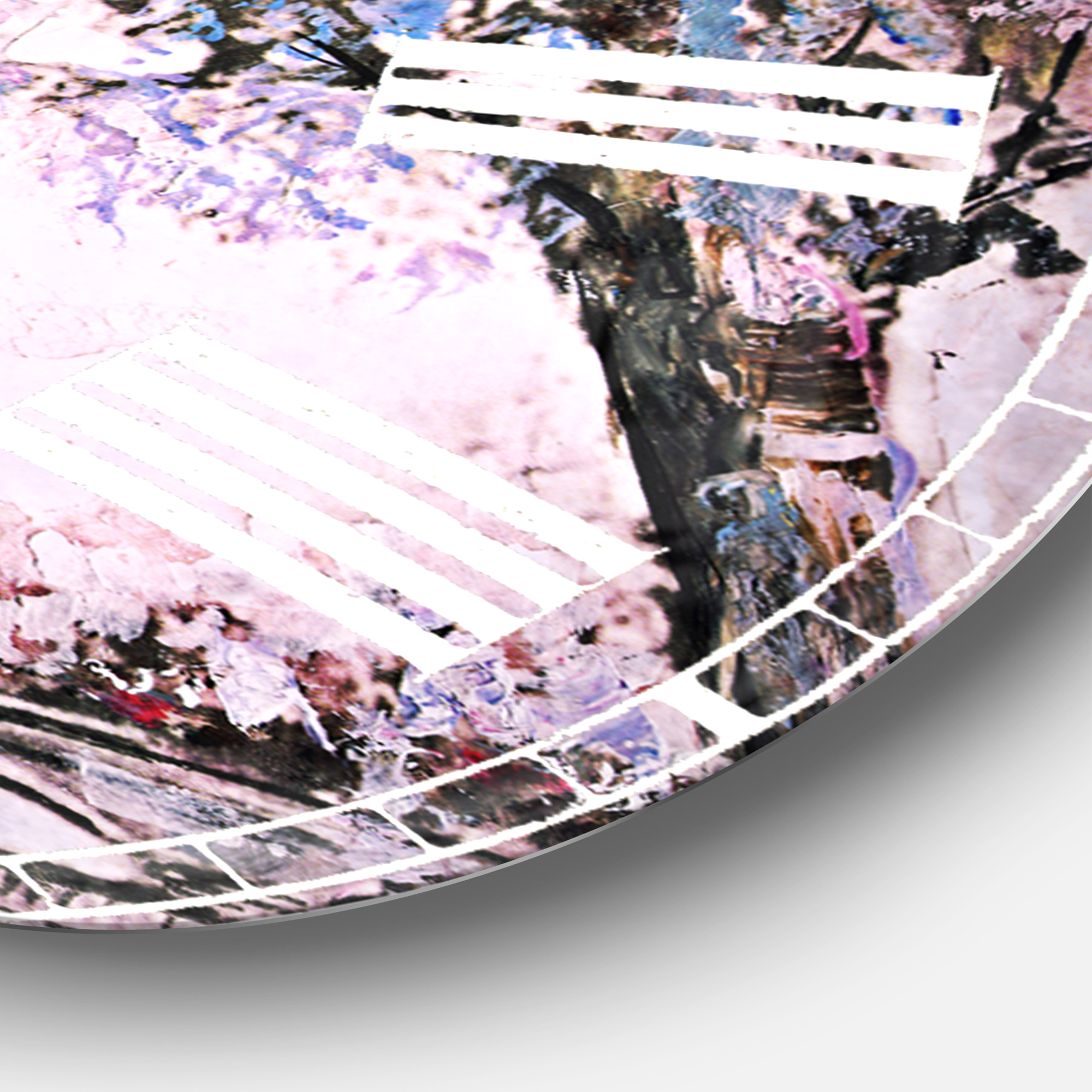 Designart 'Eiffel with Pink Flowers' French Country wall clock