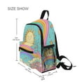 thumbnail image 3 of FORMRS School Backpack with Front Zippered Pocket 12" Elementary Student Travel Daypack, Retro Blue Rainbow, 3 of 6