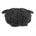 thumbnail image 3 of Gorro de lana de esquí con orejas de gato para mujer y niña, tejido a crochet, cálido, color negro, para otoño e invierno., 3 of 4