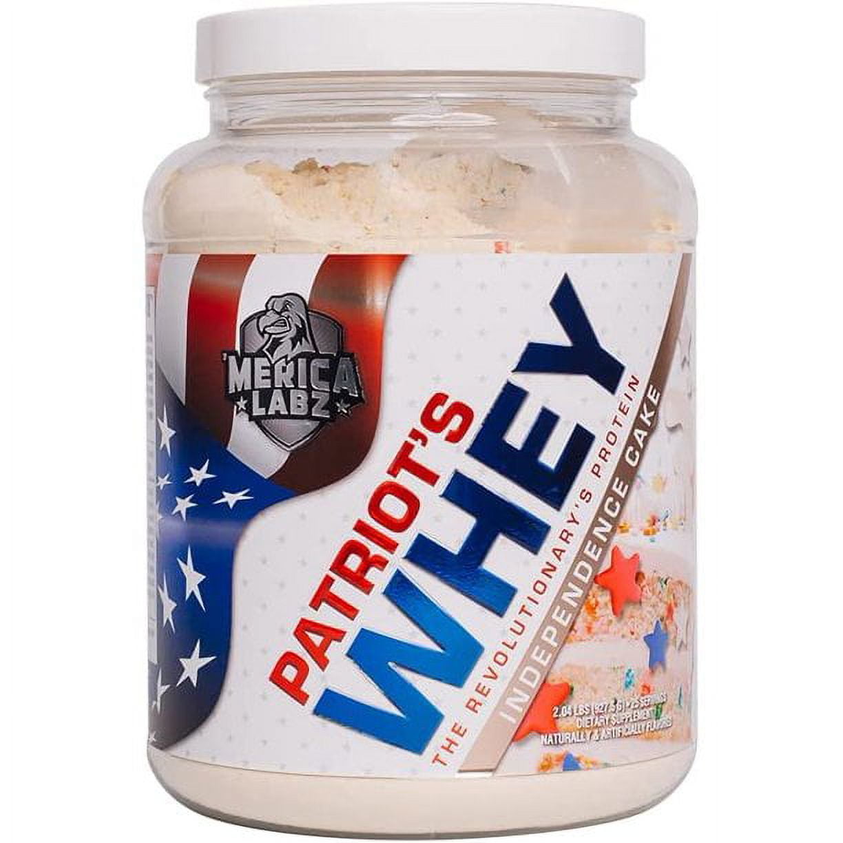 Merica Labz Patriot's Whey, The Revolutionary's Protein, 25G Protein, 25 Servings (Independence Cake)