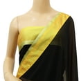 thumbnail image 6 of Atasi Solid Black Georgette Saree Indian Women's Casual Sari With Blouse Piece, 6 of 8