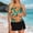 Orange, variant on FDGIU Women's Tummy Control Tankini Bathing Suit Two Piece Ruched Swimwear Floral Print Swimdress with Skirt Modest Coverage for Summer Beach Pool