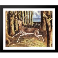 The Wounded Deer 34x28 Large Black Wood Framed Print Art by Frida Kahlo