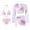 A-Pink, variant on Womens Bathing Suit 4 Piece Halter Triangle Bikini Set Tie Back Swimsuit with Long Kimono Tops and Cover Up Skirt A-Blue