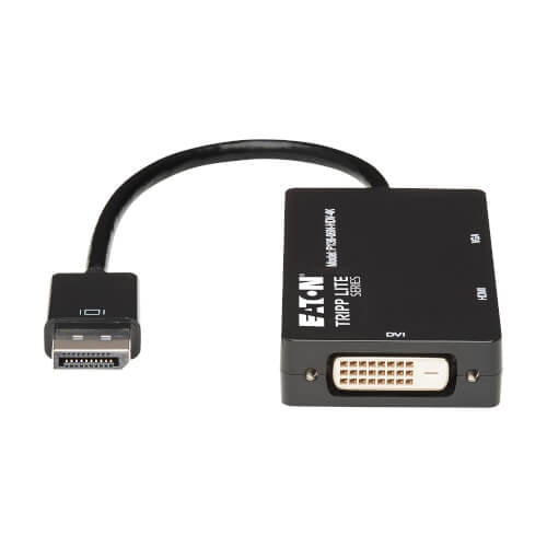 Tripp Lite DisplayPort to VGA DVI HDMI Adapter Converter 4K DP to VGA 6in
