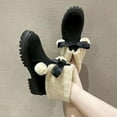 thumbnail image 4 of Jsaierl Platform Boot for Women Short Ankle Boot Faux Fur Fleece Lined Sneakers Winter Snow Boots Walking Hiking Tennis Booties Mid Calf Warm Lightweight Comfort Platform Anti-Slip Boot Shoes, 4 of 5