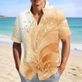 thumbnail image 2 of BUWTTER Button Down Shirt Men Printed Short Sleeve Casual with Patterns Comfortable Summer Business Outdoor Activities Plus Size Orange Shirt XXXL, 2 of 4