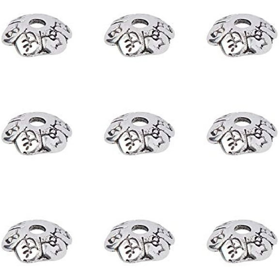 About 500 Pcs 6mm Tibetan Style Flower Bead Caps Alloy Bead Spacer Antique Silver Cord Ends for Jewelry Making (Hole: 1mm)