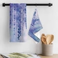 thumbnail image 3 of Blue Botanical Kitchen Towel Dish Cloths Set of 2, Microfiber Soft Kitchen Hand Towels, Watercolor Spring Floral Oil Painting Elegant Absorbent Quick Drying Dishcloths 18 x 28 Inches, 3 of 8