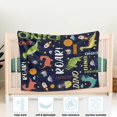 thumbnail image 5 of Kainsy Dinosaur Blanket for Baby Navy Blue Dino Blankets for Toddler Outerspace Dinosaur Flannel Fleece Blankets for Kids Lightweight Fuzzy Soft Blanket Nursery Bed New Born Birthday Gifts(60"x80"), 5 of 8