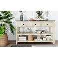 thumbnail image 2 of 50" Retro Console Table with Two Open Shelves for Living Room, Traditional Design Sofa Sidetable with Three Drawers and Bottom Shelf for Entryway Hallway, Buffet Cabinet for Entrance, Restaurant, 2 of 9