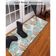 thumbnail image 3 of Teal Starfish Shell Front Door Mat Brown Watercolor Coral Summer Coastal Welcome Doormat Indoor Outdoor Entrance Floor Mat Non-Slip Washable Runner Rug for Front Porch Decor 20x63 Inch, 3 of 6