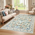 thumbnail image 2 of Hasoo Washable Living Room Area Rug 5x7 Modern Floral Non-Slip Soft Low Pile Indoor Green Carpet, 2 of 5