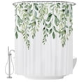 thumbnail image 2 of Shower Curtains for Bathroom, Eucalyptus Leaves Waterproof Fabric Shower Curtain, Sage Green Spring Summer Botanical Decorative Bathroom Curtain for Bathtub, 72"x78", No Hooks Included, 2 of 9