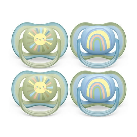 Philips Avent Ultra Air Pacifier - 4 X Light, Breathable Baby Pacifiers For Babies Aged 0-6 Months, Bpa Free with Sterilizer Carry Case (Model SCF085/49)