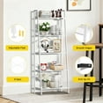 thumbnail image 5 of OUTONLIFE 5-Tier LED Ladder Shelf - Narrow Tall Corner Bookshelf, Display Storage Rack for Living Room/Bedroom（White）, 5 of 9