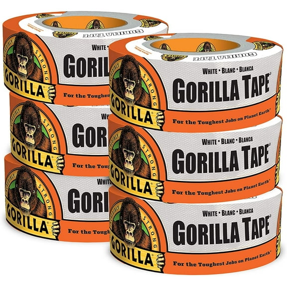 Gorilla White Duct Tape, 1.88" x 10 yard (Pack of 6) - 105499