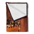 thumbnail image 2 of Christmas Soft Flannel Fleece Throw Blanket, Romantic Xmas Room with Candles Presents Toys Fairy Picture Print, Cozy Plush for Indoor and Outdoor Use, 70" x 90", Orange, by Ambesonne, 2 of 5